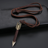 Handmade Leather Wrapped Metal Arrow Adjustable Necklace (sold by the piece or dozen)