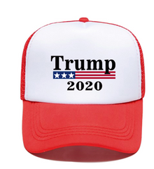 TRUMP 2020 BLACK or RED ADJUSTABLE MESH BACK COTTON BASEBALL CAP (sold by the piece or dozen)