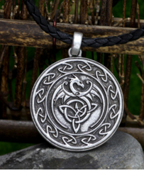 CELTIC FLYING DRAGON EMBLEM NECKLACE (sold by the piece)