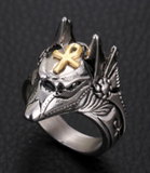 ANUBIS EGYPTIAN GOD WITH ANHK METAL RING (sold by the piece)