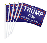 TRUMP 2020 FLAG ON A STICK 9 " x 6 "( sold the piece or 10 pack)