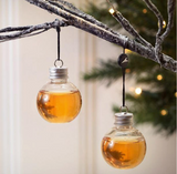 LIQUOR /CRAFT FLASK CLEAR FILLABLE ORNAMENT! (sold by the piece, 6 pack or dozen)