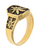 SQUARE GOLD  POT LEAF METAL BIKER RING (sold by the piece)