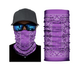 SQUARE PURPLE PAISLEY SEAMLESS BANDANA FACE COVER TUBE MULTI FUNCTION MASK WRAPS