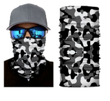 LARGE BLOTCHED BLACK CAMOUFLAGE SEAMLESS BANDANA FACE COVER TUBE MULTI FUNCTION MASK WRAPS