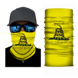 YELLOW DON'T TREAD ON ME SEAMLESS BANDANA FACE COVER TUBE MULTI FUNCTION MASK WRAPS