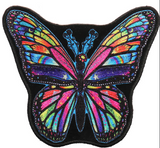 TIE DYE RAINBOW BUTTERFLY 4 inch PATCH (Sold by the piece)