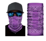 PURPLE PAISLEY SEAMLESS BANDANA FACE COVER TUBE MULTIFUNCTION MASK WRAPS