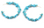 U SHAPED HOOP TURQUOISE STONE EARRINGS  (SOLD BY THE PAIR)