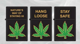 BLACK NATURE'S WAY MARIJUANA LEAF FLIP TOP OIL LIGHTER (Sold by the piece or  dozen)
