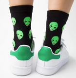 TONGUE OUT  ALIEN HEAD  Unisex Crew Socks  (sold by the pair)