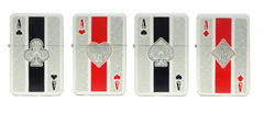 SILVER ACES CARDS  FLIP TOP OIL LIGHTER (Sold by the piece or  dozen)