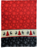 CHRISTMAS PRINT LARGE 50X60 IN PLUSH  THROW BLANKET ( sold by the piece )