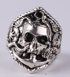 NAUTICAL PIRATE SKULL METAL BIKER RING ( sold by the piece)