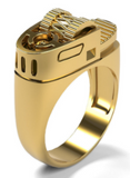 GOLD LIGHTER SHAPED  METAL BIKER RING ( sold by the piece)