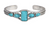 SQUARE TURQUOISE COLOR STONE SILVER CUFF BRACELET (sold by the piece)