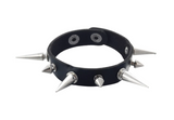 TWO SIZE SPIKE  PUNK LEATHER BRACELETS (Sold by the piece)
