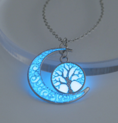 GLOW IN THE DARK MOON & TREE NECKLACE