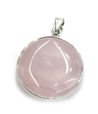 ROUND ROSE QUARTZ PENDANT ( sold by the piece)