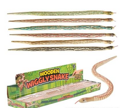 20 INCH WOODEN WIGGLE FAKE SNAKE (Sold by the piece dozen)