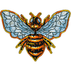 3.5" Honey Bee Embroidered Patch (Sold by the piece)