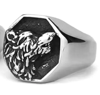 Nordic Viking Wolf Head Stainless Steel Ring (sold by the piece)