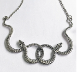 INTERTWINED SNAKES GOTHIC METAL 23" NECKLACE (Sold by the piece)