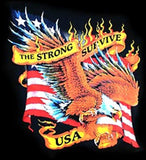 THE STRONG SURVIVE EAGLE BLACK SHORT SLEEVE TEE-SHIRT  (Sold by the piece)