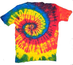 PETITE " RASTA " RAINBOW SWIRL TIE DYED TEE SHIRT (sold by the piece or dozen