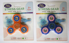 TWO TONE GLOW IN THE DARK FINGER FIDGET HAND FLIP SPINNERS ( sold by the dozen ) -* CLOSEOUT NOW ONLY 1.25 EA