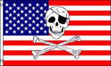 AMERICAN SKULL X BONES PIRATE 3 X 5 FLAG ( sold by the piece )