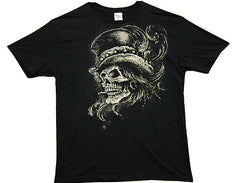 magic SKULL STOVE TOP HAT TEE SHIRT ( sold by the piece )