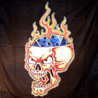 LARGE OPEN HEAD SKULL WITH DICE 45IN WALL BANNER  (Sold by the piece)-* CLOSEOUT $2.50 EA