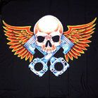 SKULL WITH PISTONS AND WINGS 45 INCH WALL BANNER / FLAG (Sold by the piece) -* CLOSEOUT ONLY $2.95 EA