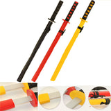 COLORED 30 INCH WOODEN NINJA SWORD WITH SHEATH  (sold by the piece)