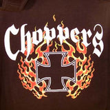 CHOPPERS FLAMING CROSS BLACK LONG SLEEVE TEE SHIRT (Sold by the piece)