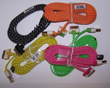 IPHONE 4 / IPAD  BRAIDEDD CLOTH PHONE CABLE CHARGING CORDS 6 FOOT ( sold by the piece ) CLOSEOUT NOW ONLY  $ 1 EA