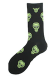 ALIEN HEAD  Unisex Crew Socks  (sold by the pair)