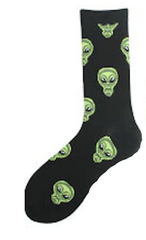 ALIEN HEAD  Unisex Crew Socks  (sold by the pair)