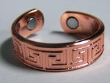 PURE HEAVY COPPER STYLE # AZTEC MAGNETIC RING ( sold by the piece )