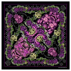 DELUXE SUGAR SKULL PAISLEY BANDANA (Sold by the piece or dozen) BANDANNA