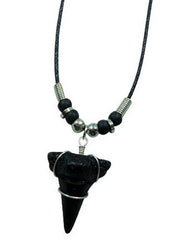 BLACK SHARK TOOTH ROPE NECKLACE ( sold by the piece or dozen )