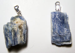 BLUE KYANITE ROUGH NATURAL MINERAL STONE PENDANT (sold by the piece or bag of 10 )