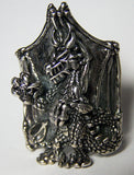 DRAGON ON SHEILD SILVER DELUXE BIKER RING (Sold by the piece) *