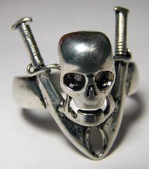 PIRATE SKULL & SWORDS BIKER RING (Sold by the piece)