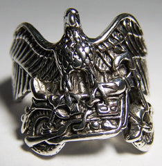 EAGLE ON TOP OF MOTORCYCLE BIKER RING  (Sold by the piece)