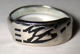 BLACK NATIVE DESIGN SILVER DELUXE BIKER RING (Sold by the piece) * CLOSEOUT $ 2.95 EA