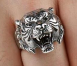 ROARING TIGER HEAD METAL BIKER RING (SOLD BY THE PIECE)