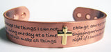 SERENITY PRAYER CROSS PURE COPPER SIX MAGNET CUFF BRACELET ( sold by the piece )