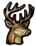 BIG BUCK DEER HEAD 4 INCH EMBROIDERED PATCH ( sold by the piece )
